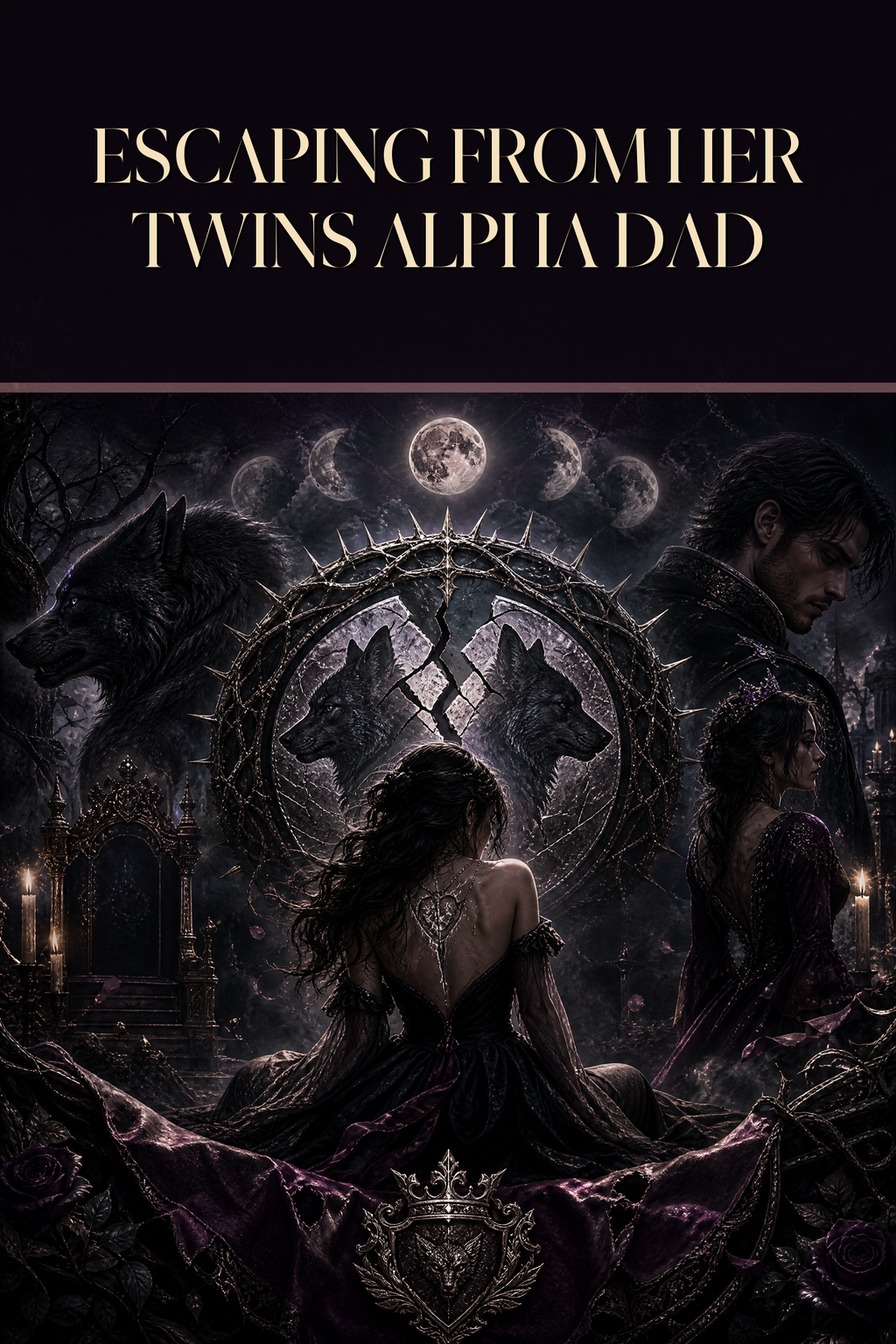 Escaping From Her Twins Alpha Dad - Moonlit Vice Books cover art