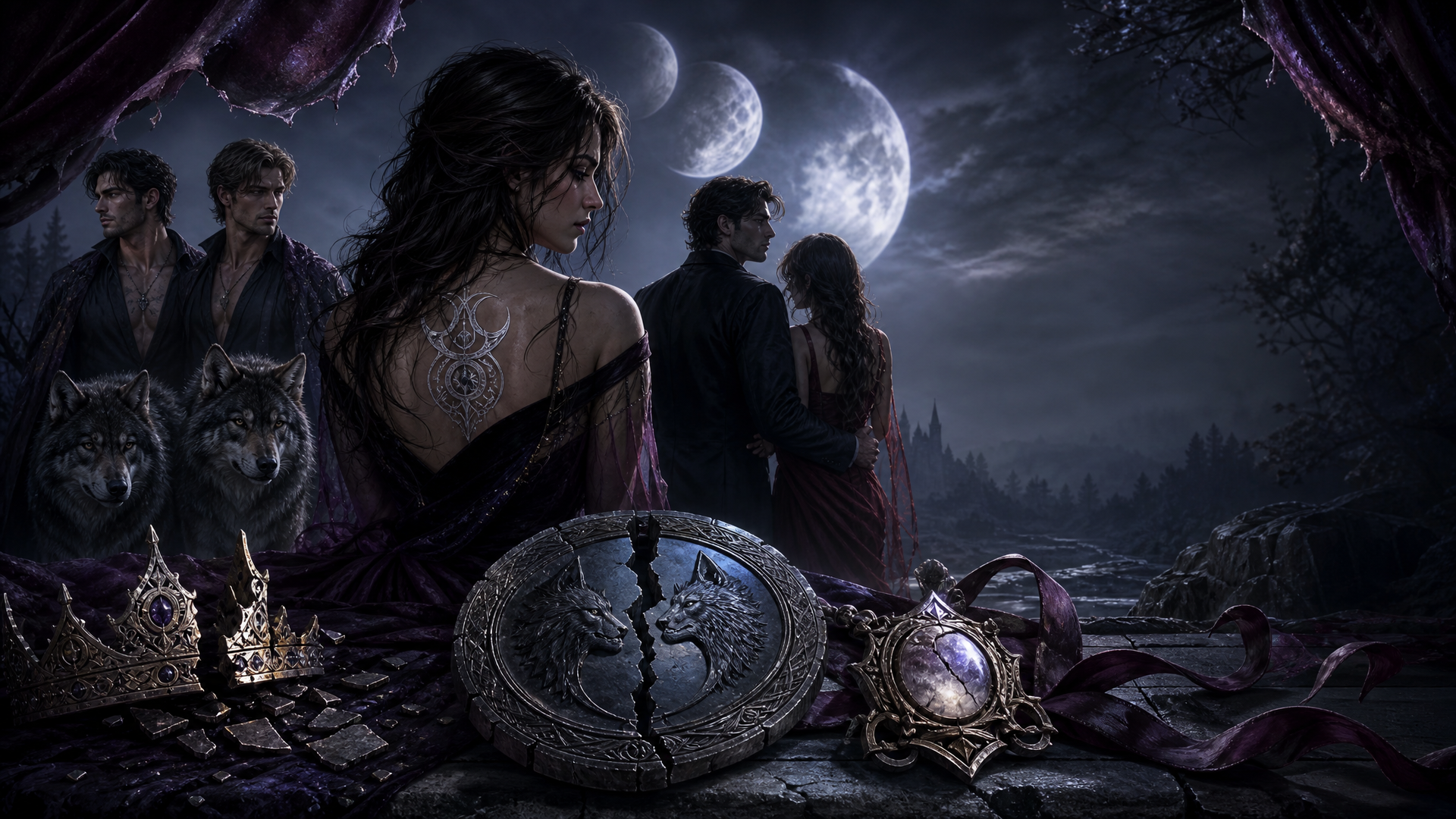 Gold Moon: Mated To The Beta Twins - Moonlit Vice Books blog artwork