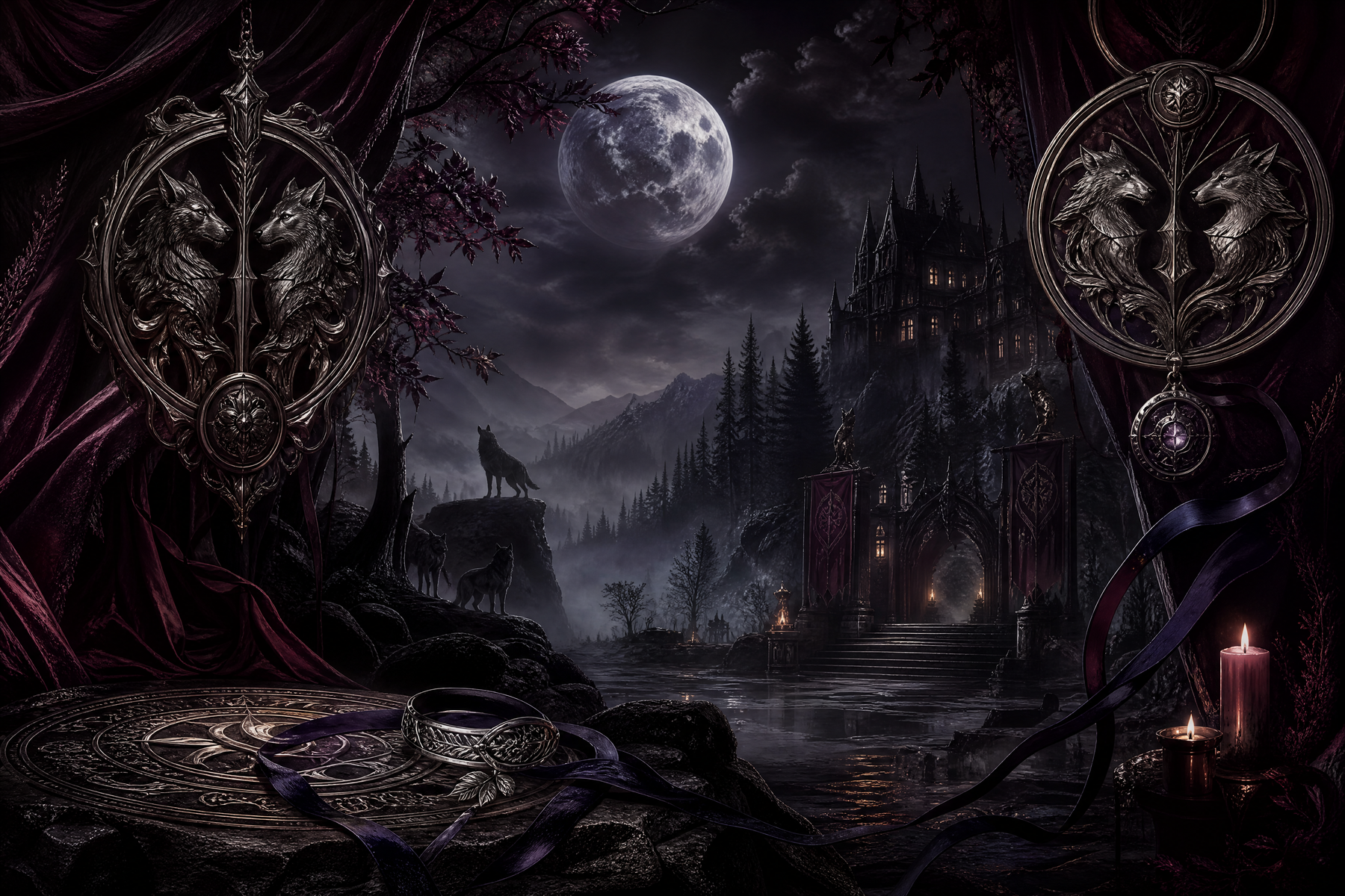 Gold Moon: Mated To The Beta Twins - Moonlit Vice Books mood artwork