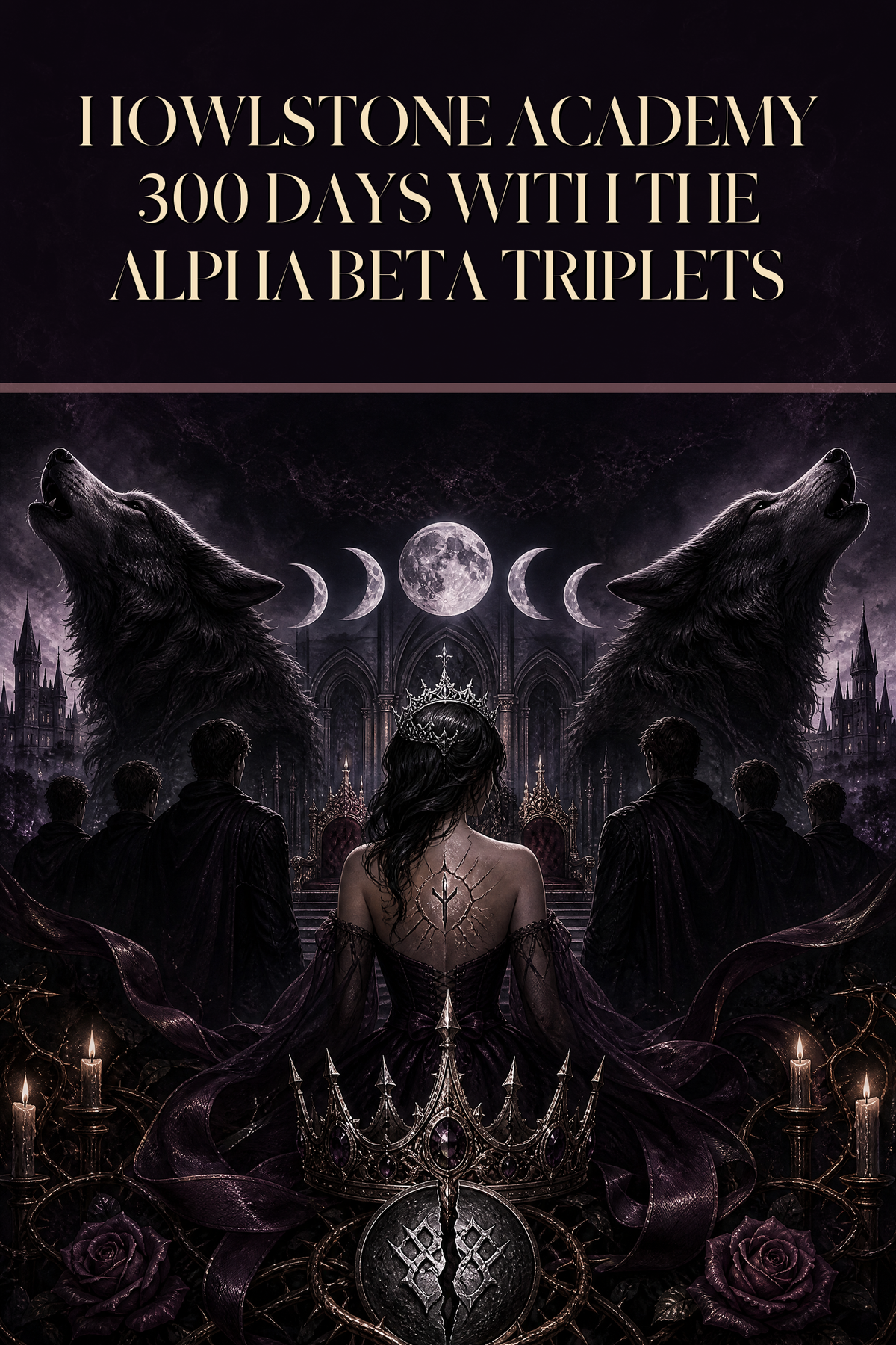 Howlstone Academy 300 Days With The Alpha Beta Triplets - Moonlit Vice Books cover art