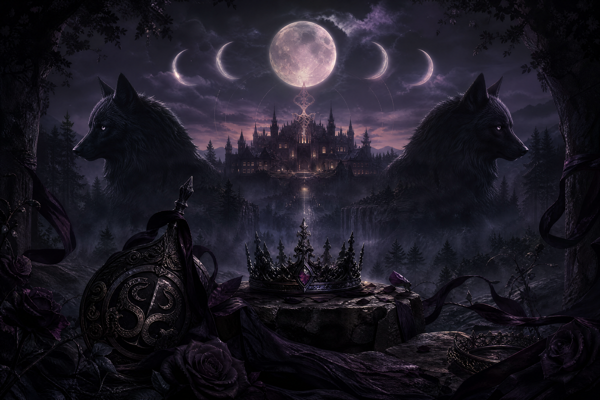 Howlstone Academy 300 Days With The Alpha Beta Triplets - Moonlit Vice Books mood artwork