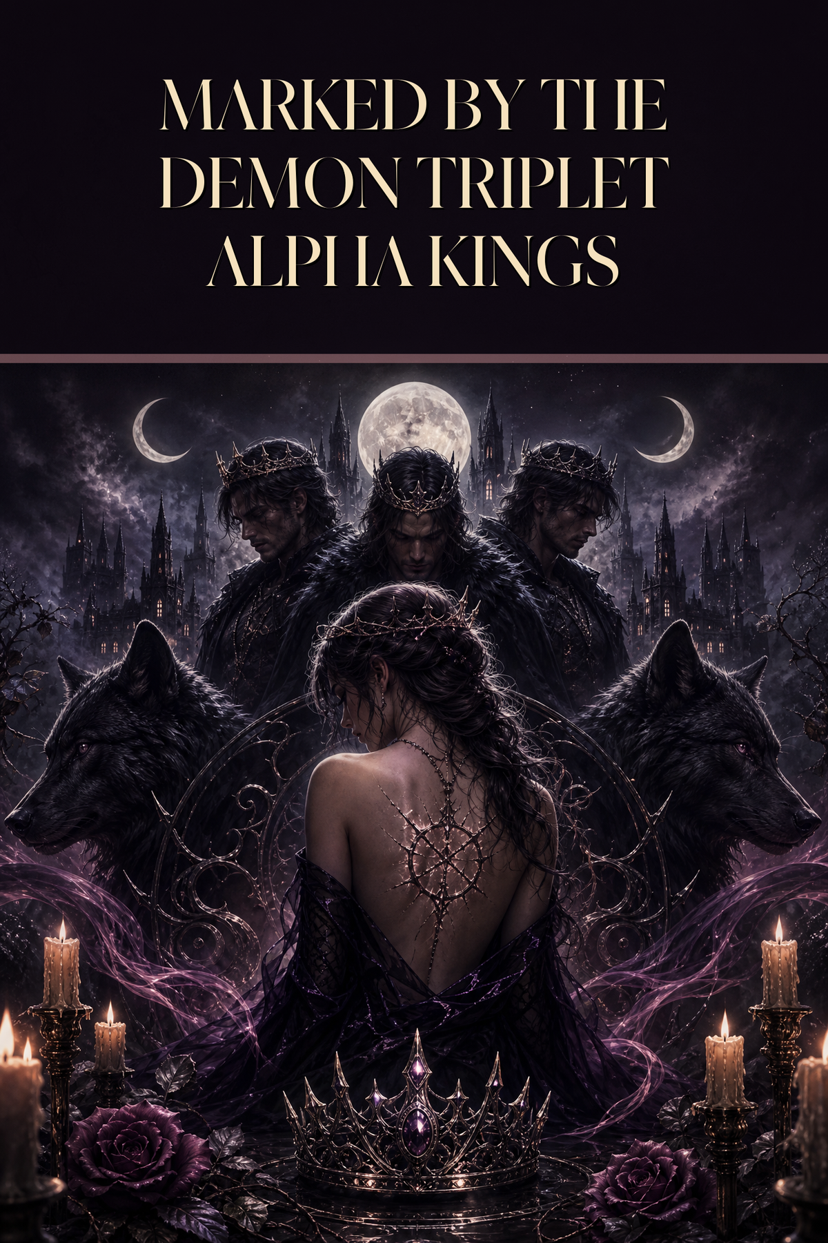 Marked By The Demon Triplet Alpha Kings - Moonlit Vice Books cover art