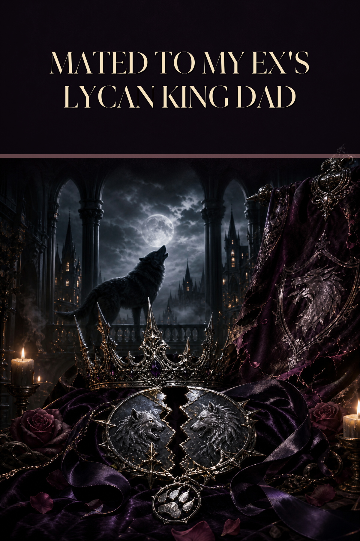 Mated To My Ex's Lycan King Dad - Moonlit Vice Books cover art