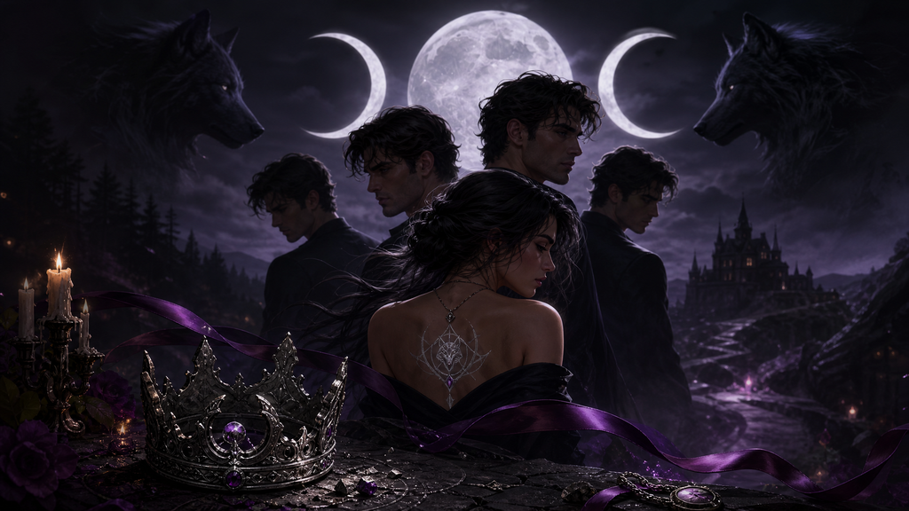 My Triplet Alpha Stepbrother Mates - Moonlit Vice Books blog artwork