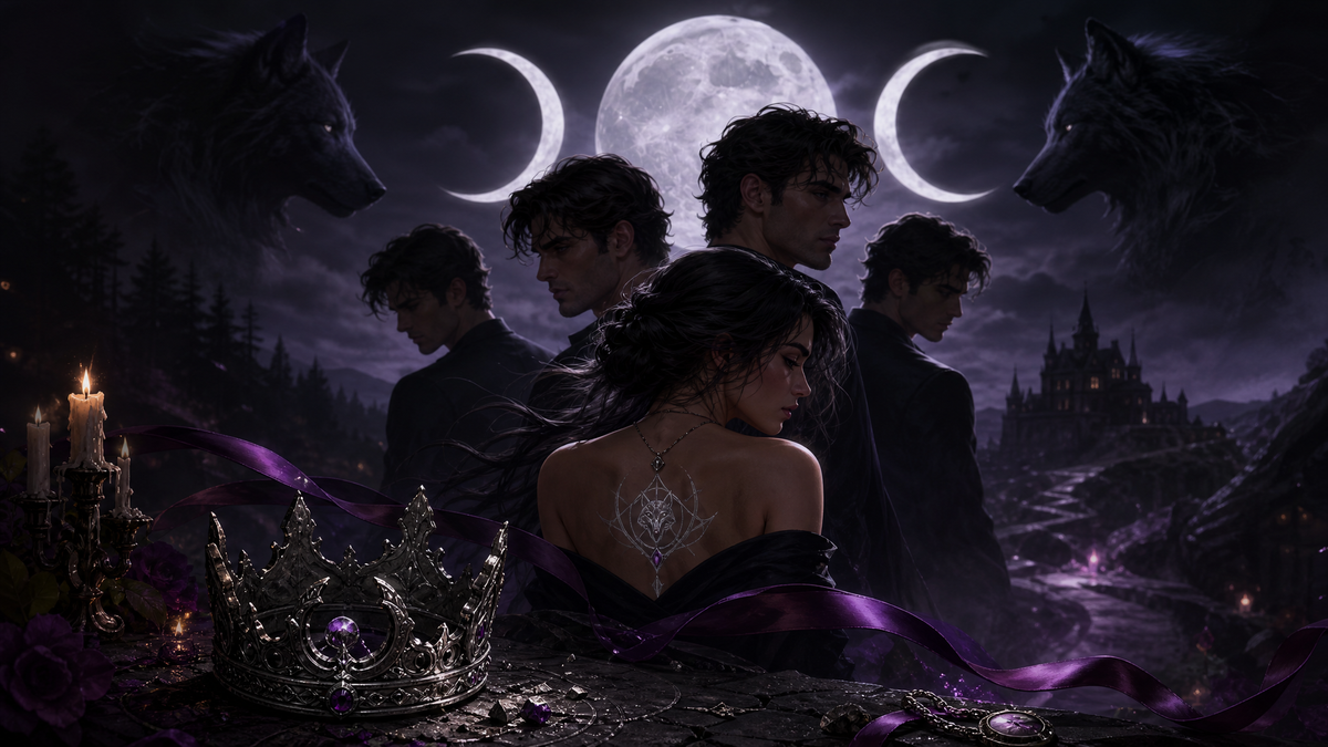 My Triplet Alpha Stepbrother Mates - Moonlit Vice Books blog artwork