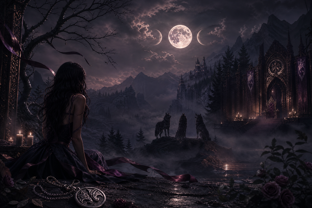 My Triplet Alpha Stepbrother Mates - Moonlit Vice Books mood artwork
