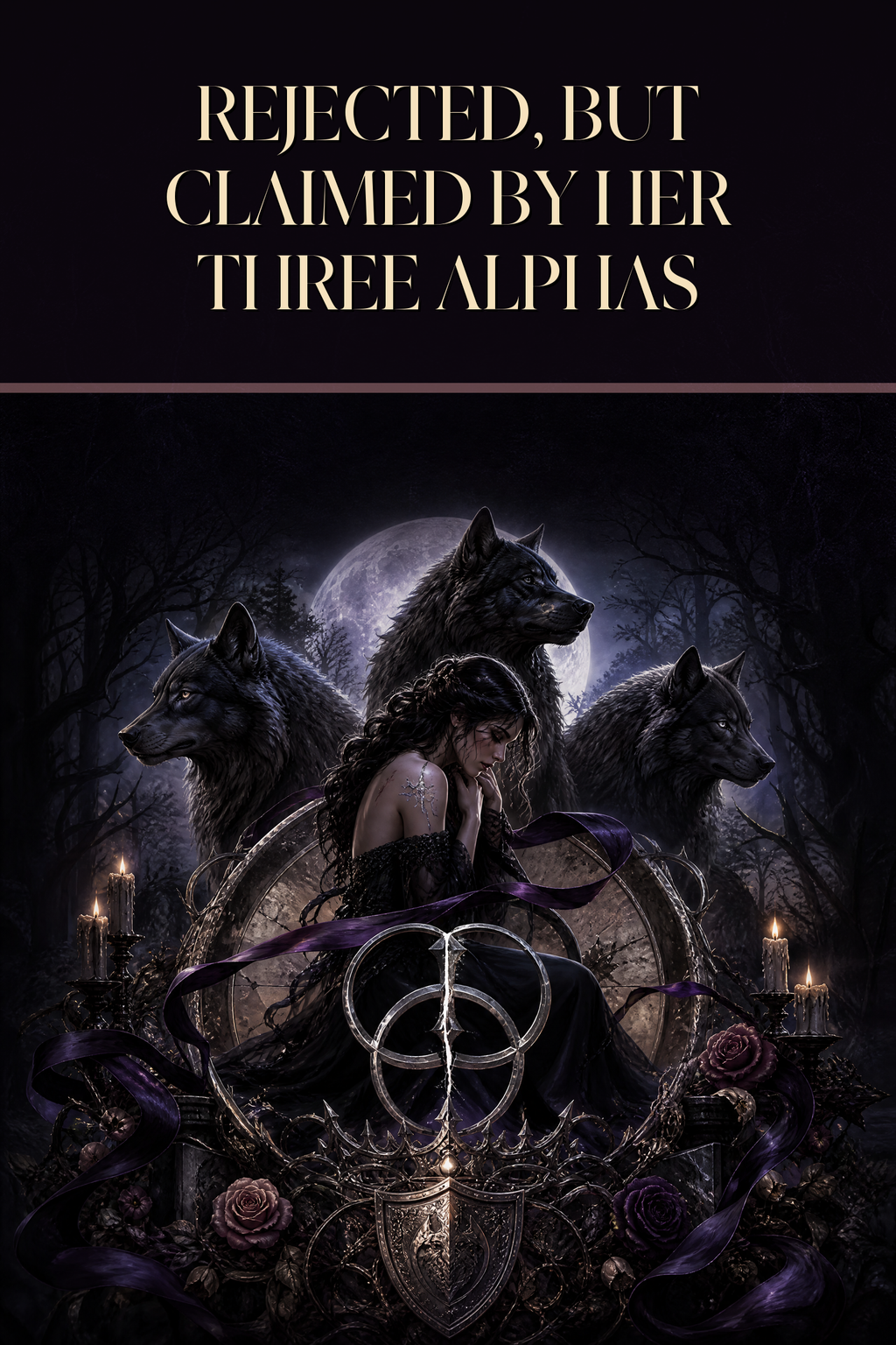 Rejected, But Claimed By Her Three Alphas - Moonlit Vice Books cover art