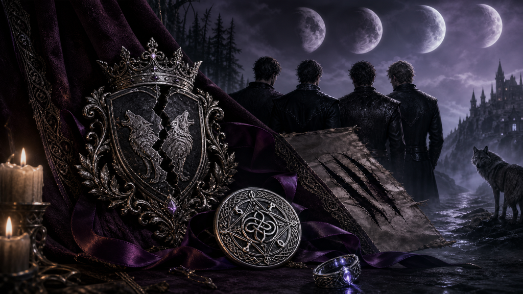 Rejected By My Mate; Claimed By Lycan Quadruplets - Moonlit Vice Books blog artwork