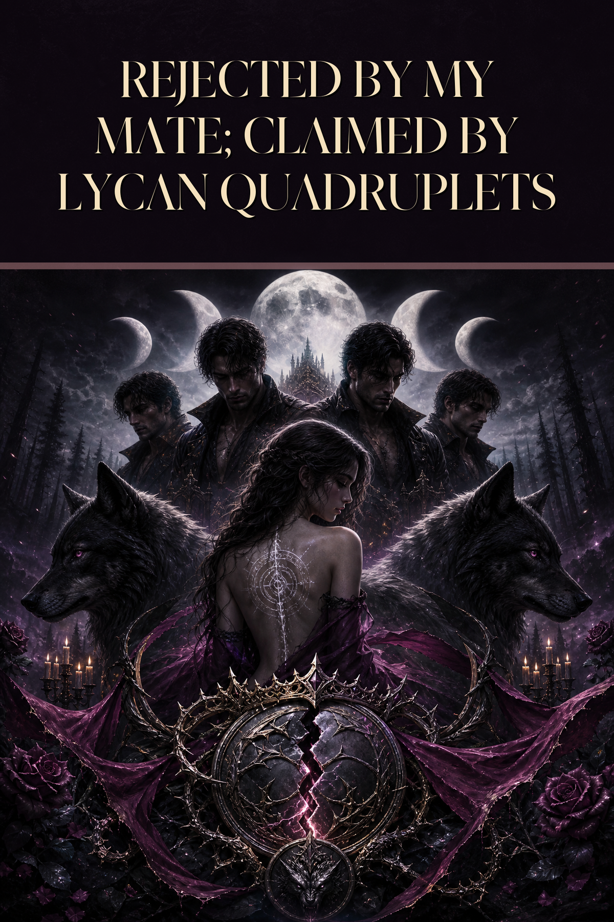 Rejected By My Mate; Claimed By Lycan Quadruplets - Moonlit Vice Books cover art