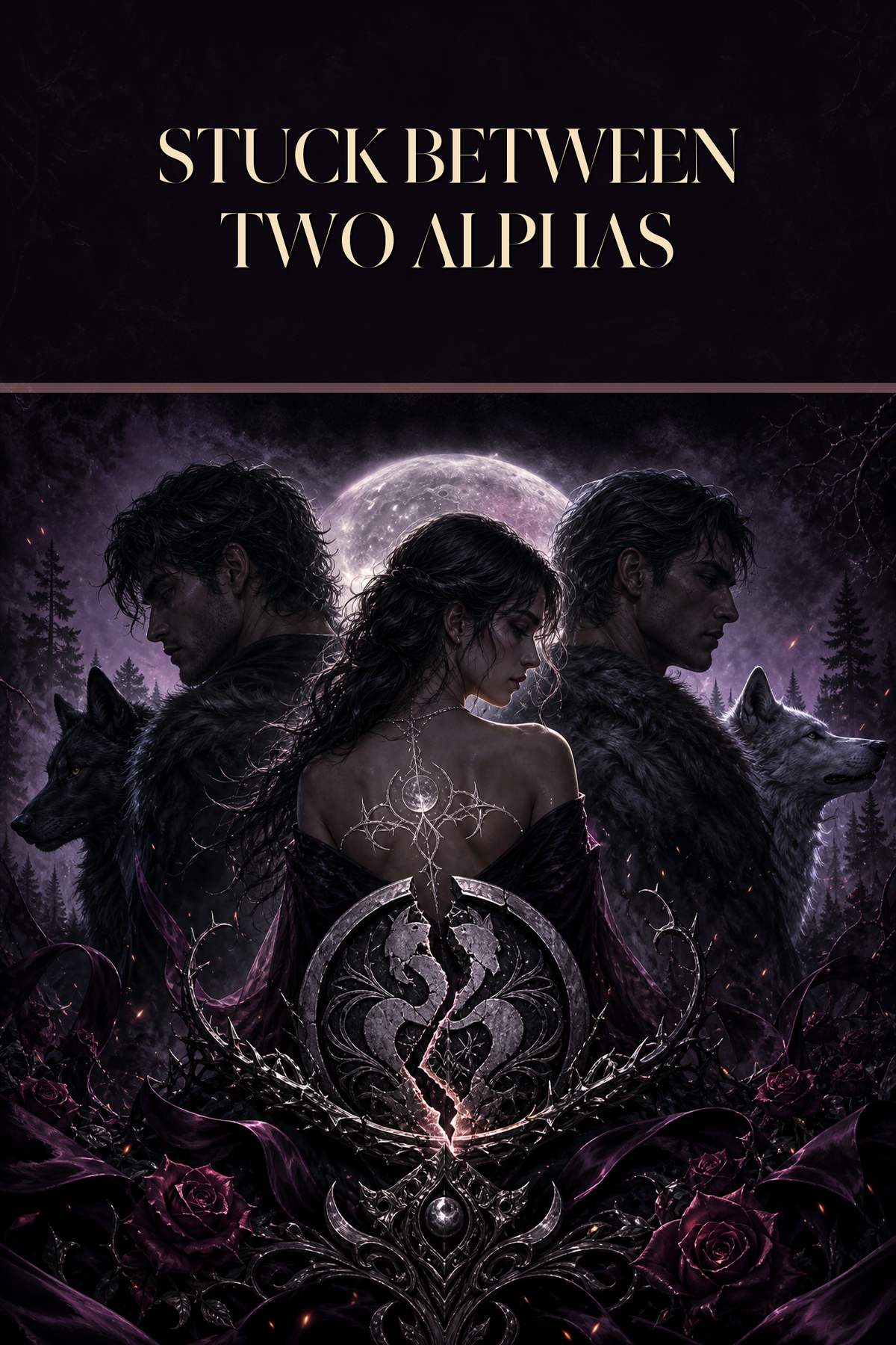 Stuck Between Two Alphas - Moonlit Vice Books cover art