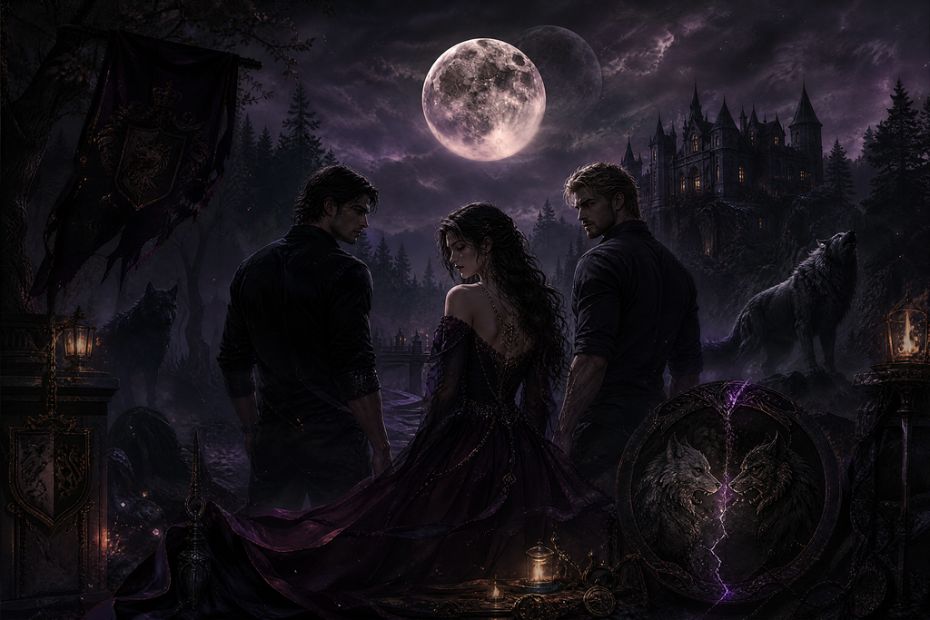 Stuck Between Two Alphas - Moonlit Vice Books mood artwork