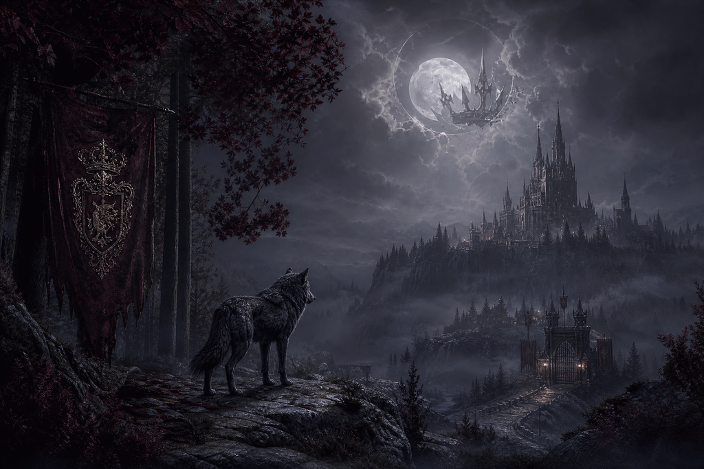 The Hunt For Lycan Queen - Moonlit Vice Books mood artwork