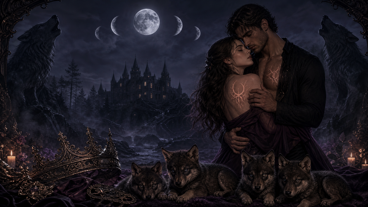 The Luna And Her Quadruplet Pups - Moonlit Vice Books blog artwork