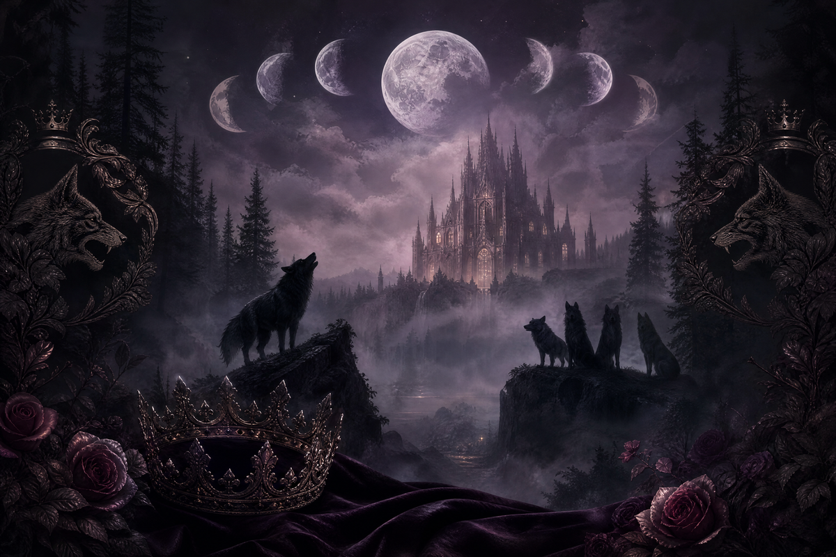 The Luna And Her Quadruplet Pups - Moonlit Vice Books mood artwork
