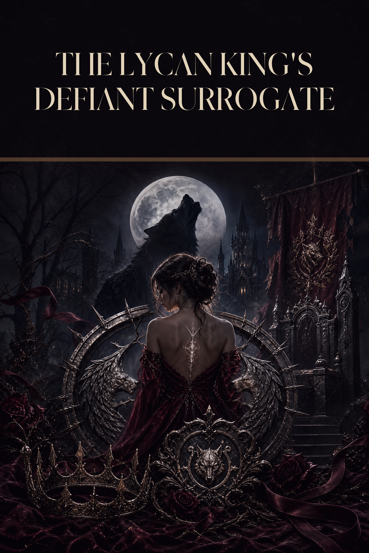 The Lycan King's Defiant Surrogate - Moonlit Vice Books cover art