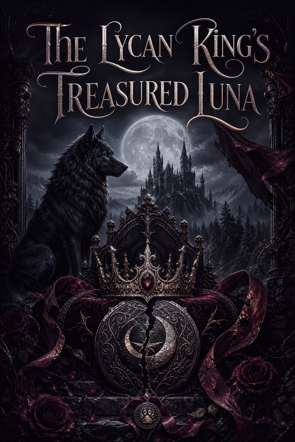 The Lycan King's Treasured Luna - Moonlit Vice Books cover art