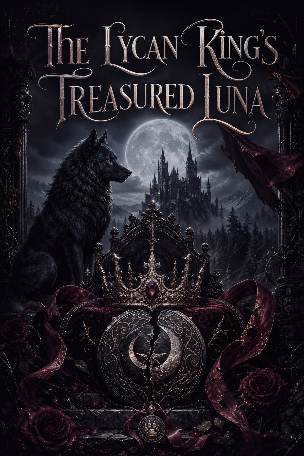 The Lycan King's Treasured Luna - Moonlit Vice Books cover art