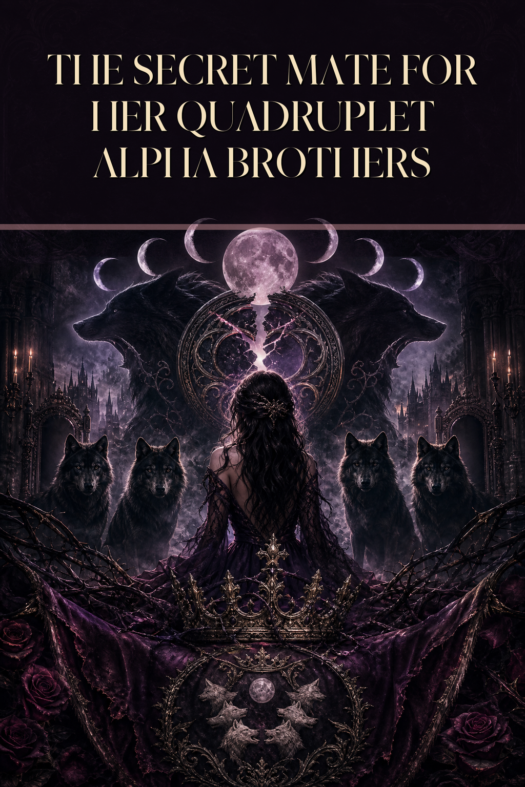 The Secret Mate For Her Quadruplet Alpha Brothers - Moonlit Vice Books cover art