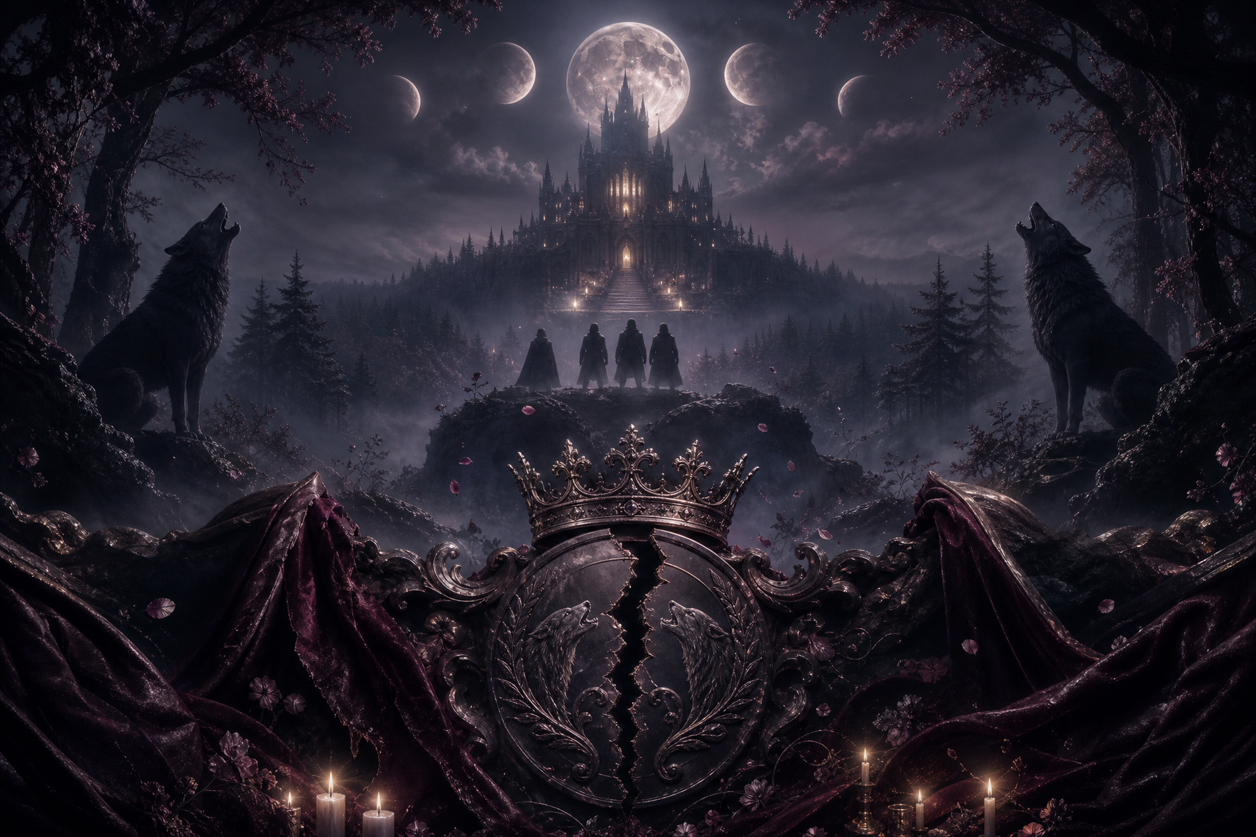 The Secret Mate For Her Quadruplet Alpha Brothers - Moonlit Vice Books mood artwork
